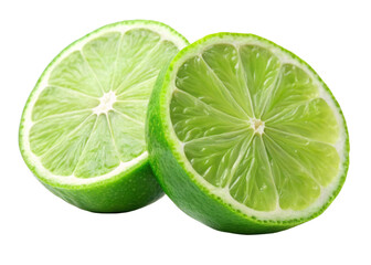 lime slice on white background