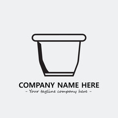 Cup illustration black and white for logo company vector image
