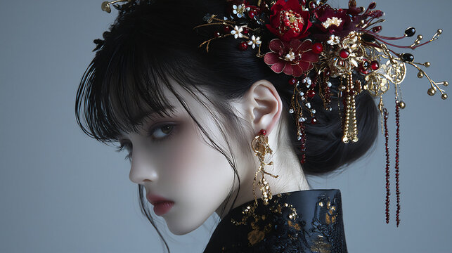  traditional kanzashi hair accessories with modern hairstyle