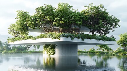 Modern Eco-Friendly House Design Elevated Above Water