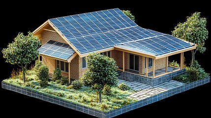 Modern Eco-Friendly House with Solar Panels
