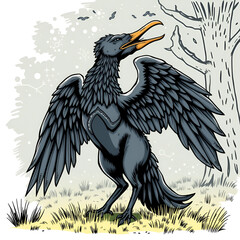 Hippogriff rearing vector image