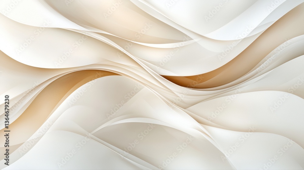 Poster elegant abstract background with flowing, cream-colored waves and soft curves for design projects.