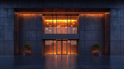 Modern Facade at Night