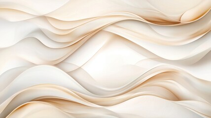 Obraz premium Elegant abstract waves in gentle beige and white tones, creating a soothing and artistic background.