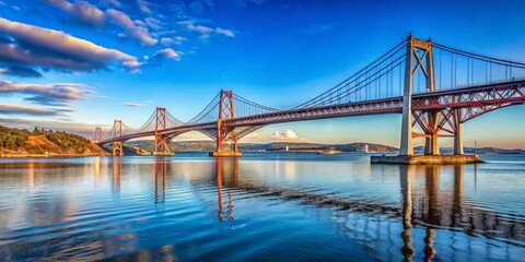 Obraz premium Majestic Forth Bridges: Edinburgh's Iconic Twin Spans Across the Firth of Forth