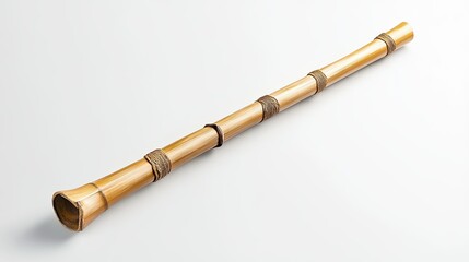 Fototapeta premium Traditional Bamboo Flute Isolated on White Background for Music and Art Themes