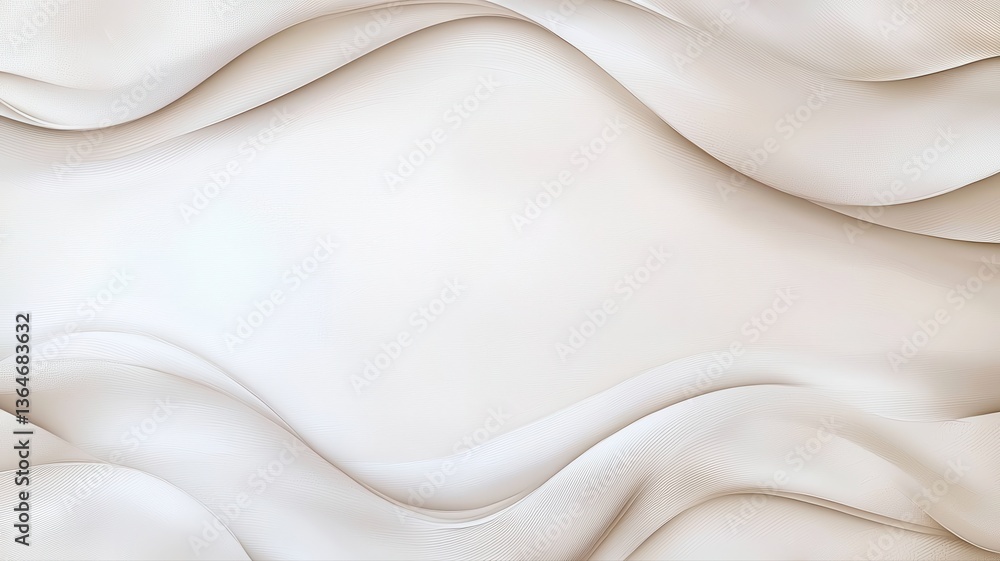 Poster elegant abstract white wavy background with smooth curves and flowing lines, perfect for modern desi