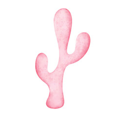 Watercolor Illustration of Pink Coral