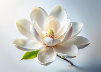 Fototapeta premium Minimalist Summer Magnolia Blossom: Single White Flower in Sunlight