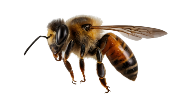 Bee isolated on transparent background, png