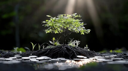 Fototapeta premium Growing Retirement Income Financial Growth Concept