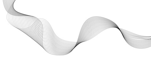 Abstract modern white and grey smooth light wave element stream white transparent background. Use for banner, template, wallpaper, frequency sound wave curve lines blend effect. 