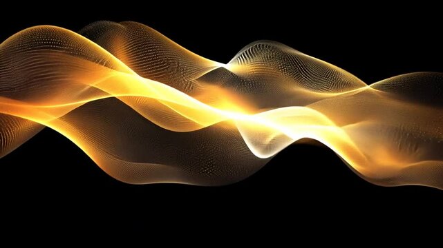 Golden Abstract Wave: A Symphony of Light and Particles
