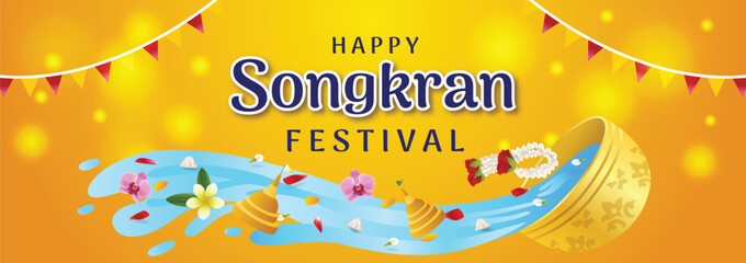 Happy Songkran Festival Illustration