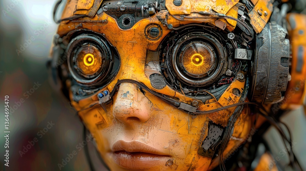 Aufkleber futuristic ai model showcasing adaptability through unique design elements and innovative features