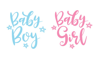 Baby gender reveal boy and girl with star decoration