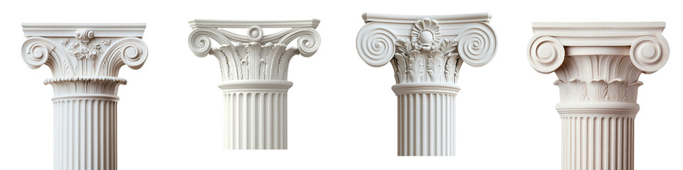 Obraz premium Intricately detailed and ornate classic marble columns featuring Corinthian capitals showcasing the grandeur and elegance of Renaissance era architectural design