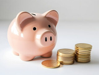 piggy bank with coins
