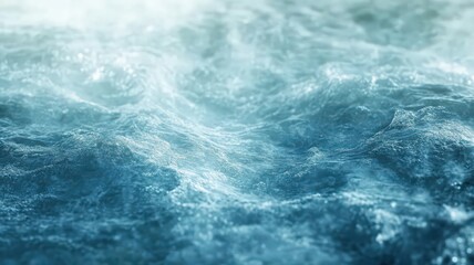 Fototapeta premium Textured Blue Water Surface with Small Waves and Soft Light
