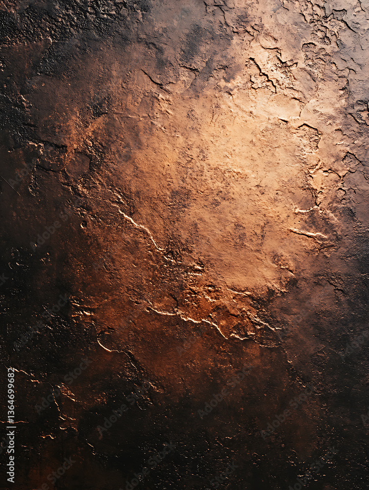 Aufkleber close up of textured surface featuring dark brown concrete with rich, metallic sheen. intricate patt