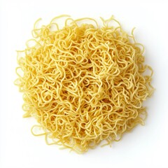 Pile of Dry Egg Noodles Isolated on a White Background