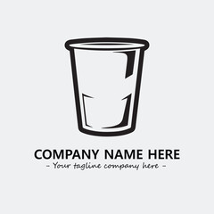 Cup illustration black and white for logo company vector image
