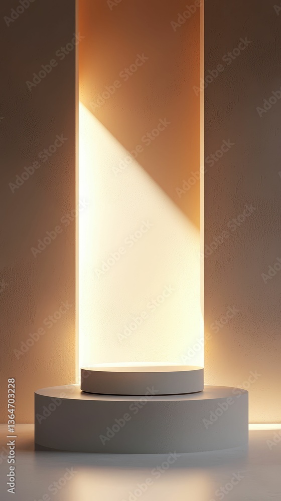 Aufkleber minimalist podium stage with soft gradients and empty scene