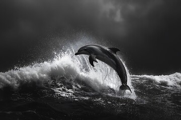 black and white shark