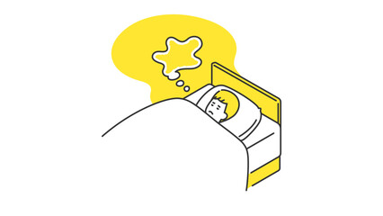 睡眠：なかなか眠れない男性