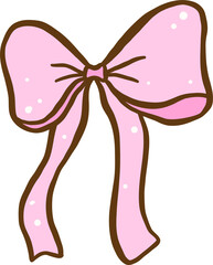 Pink Ribbon Bow Hand Drawn