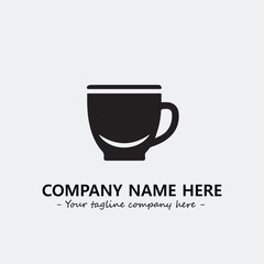 Cup illustration black and white for logo company vector image
