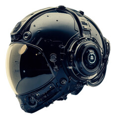 Fototapeta premium Futuristic helmet design sci-fi concept technology showcase cut out