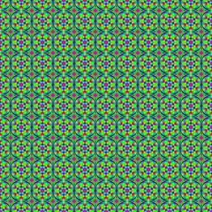 	万華鏡風シームレスパターン 鮮やかな黄緑 ピンク