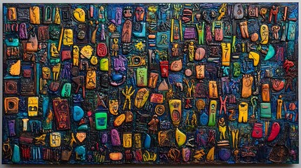 Fototapeta premium Puzzle made of cultural symbols representing the intricate connections between different traditions