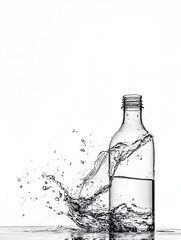 water bottle isolated on white background.