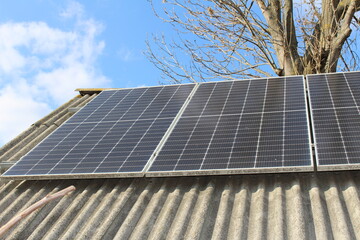 solar panels on a roof