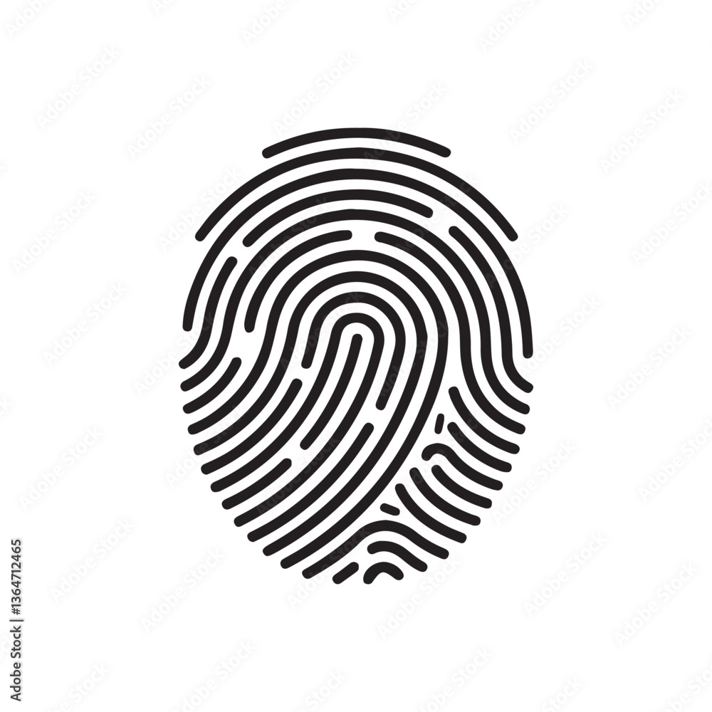 Poster fingerprint icon. cyber security concept. digital security authentication concept. biometric authori
