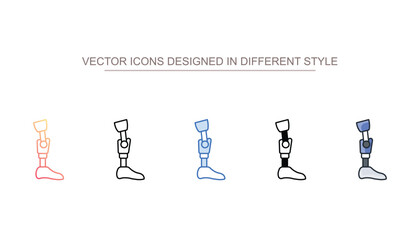 Prosthetic icon design with white background stock illustration