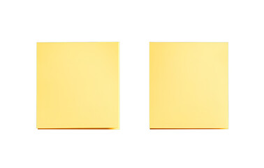 2 yellow sticky notes, transparent background 