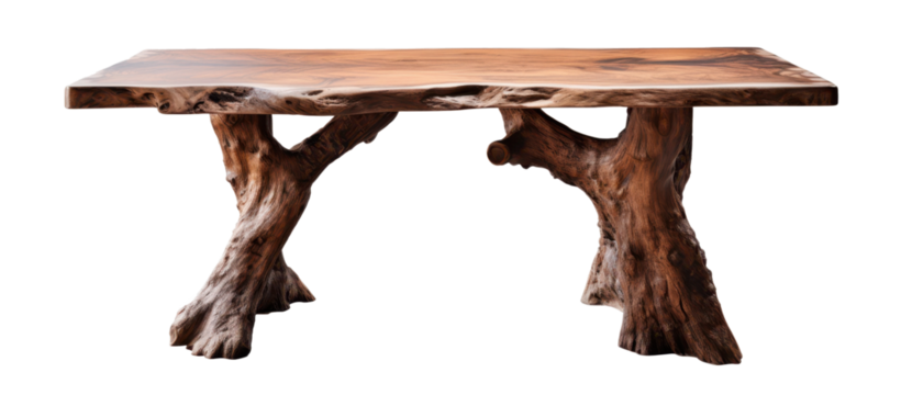 natural robust wooden chair isolated on white or transparent png