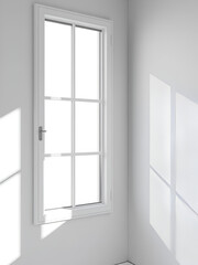 Realistic shadows from window isolated on transparent background. Light and shadow overlay. Window shae in room interior for natural light effects. Modern decoration design elements, Mock up, template