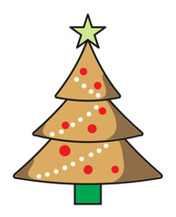 illustration of cartoon Christmas tree