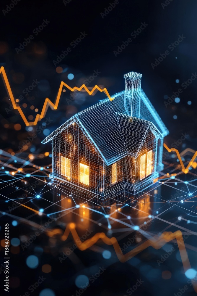 Poster a concept art of an ai-driven property price prediction model