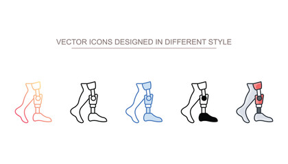 Bionic Foot icon design with white background stock illustration