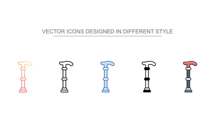 Hand Stick icon design with white background stock illustration