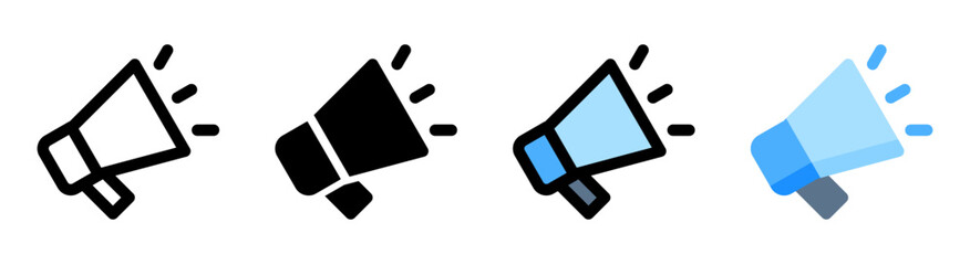 Modern megaphone icon with simple and elegant design. Ideal for announcement, promotion and communication applications.