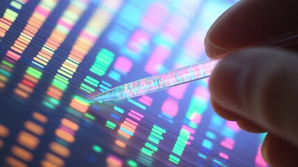 A biomedical data analyst working with genomic data to predict disease susceptibility, modern office with genetic analysis software and patient health data, Scientific style
