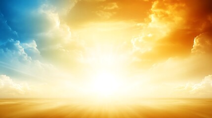 Vibrant sunset over calm ocean.