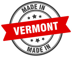 Fototapeta premium Made in Vermont round sign. Made in Vermont stamp.